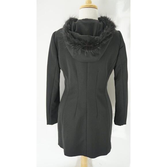 Prada Black Fur Trim Hooded Women's Trench Coat Size 40 EU 4 US New $2375 Italy - Picture 2 of 11
